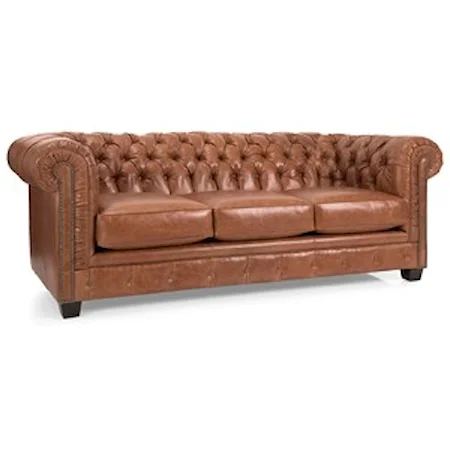 Transitional Customizable Tufted Back Sofa